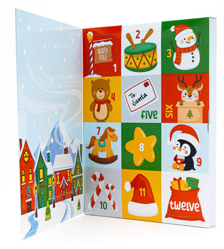 12 Day Cookie Advent Calendars – Santa’s Workshop -made by Miss Cookie Packaging  1 pezzo