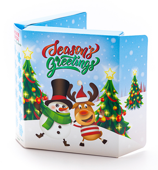 “Season’s Greetings” Double Cookie Box – 4″ x 5″ x 3/4″  made by Miss Cookie Packaging 1 pezzo