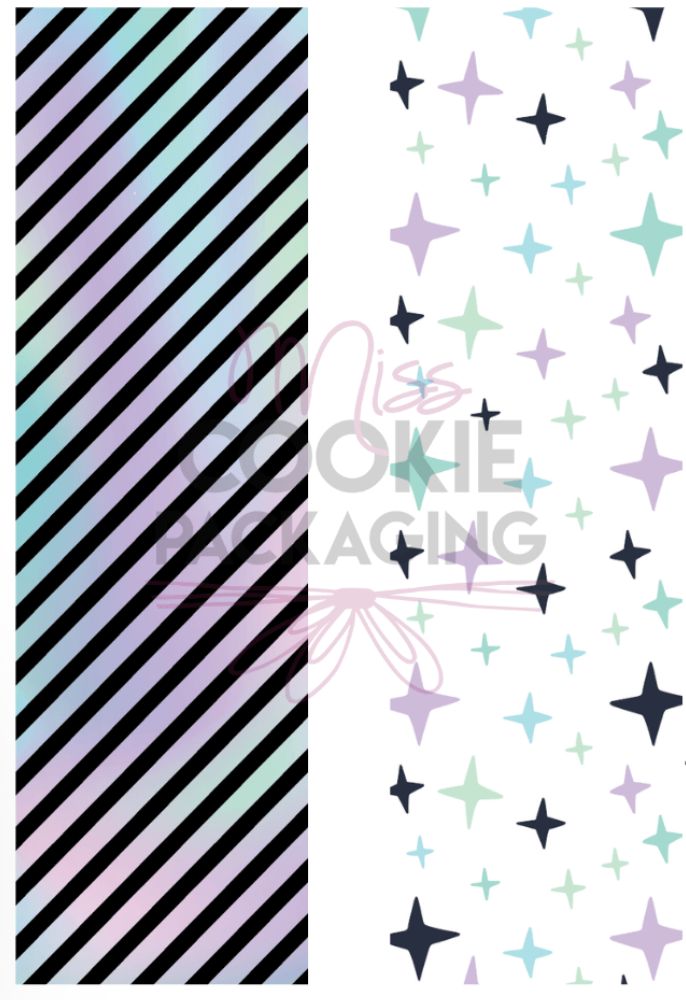 Greaseproof Backer – Holographic Stripes Stars