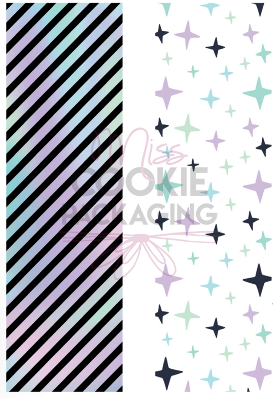 Greaseproof Backer – Holographic Stripes Stars