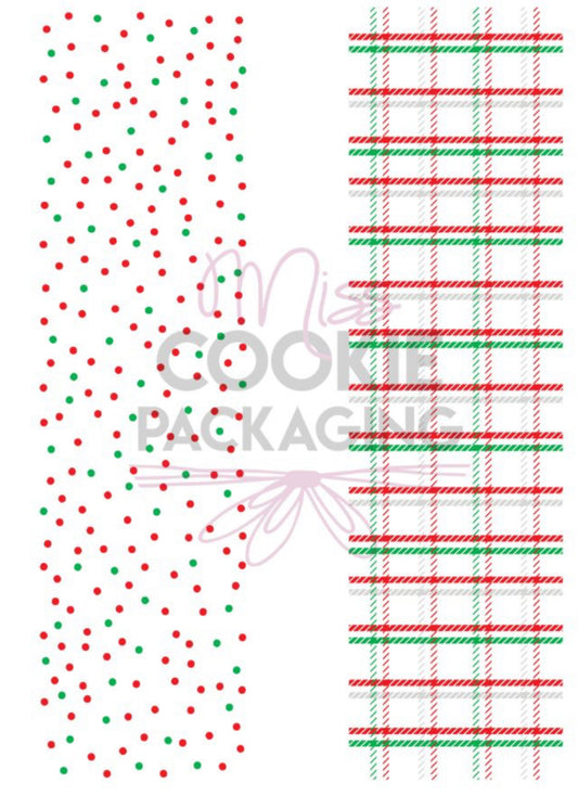 Greaseproof Backer – Christmas Plaid pois - made by Miss Cookie Packaging 1 pezzo