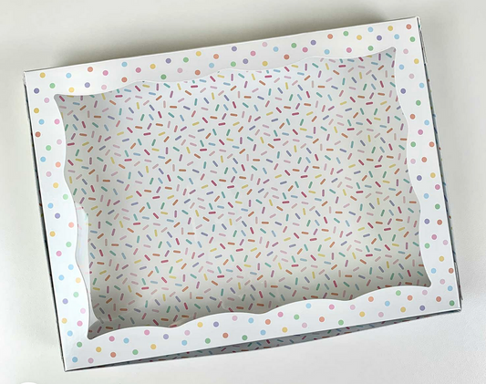 LARGE Bakery Box – Dots Sprinkles - made by Miss Cookie Packaging 1 pezzo