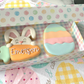 SMALL Bakery Box – Pastel Dots Plaid - made by Miss Cookie Packaging 1 pezzo