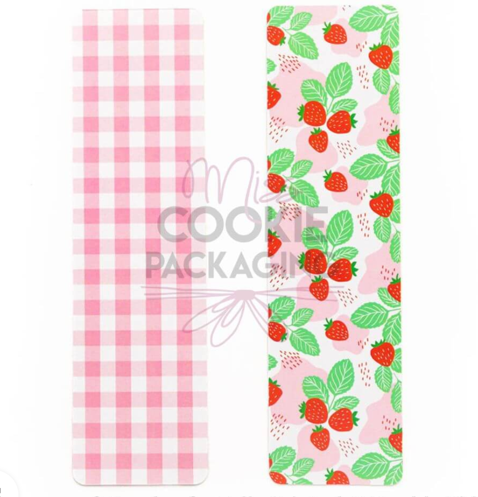 Strawberries Pink Gingham - made by Miss Cookie Packaging