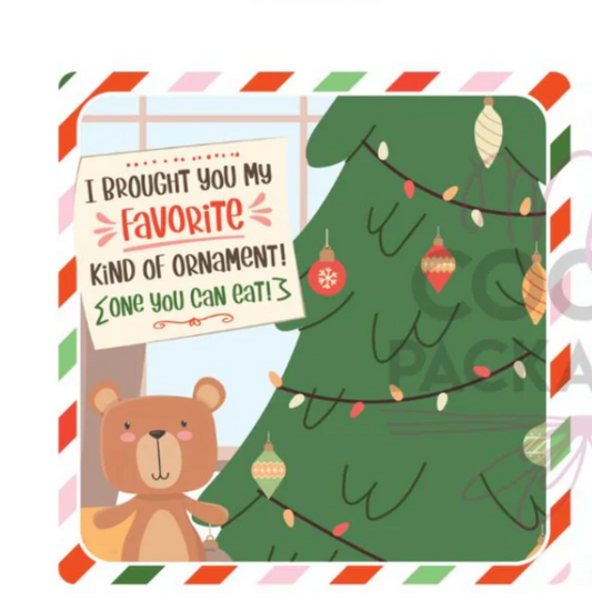 Greaseproof Backer – Elf Tree Ornament Card  - made by Miss Cookie Packaging 1 pezzo