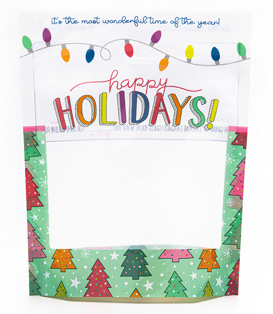 “Happy Holidays!” Cookie Pouches  made by Miss Cookie Packaging 1 pz